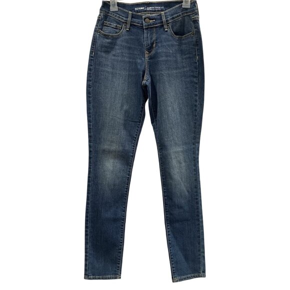 Old Navy Curvy Skinny Jeans Womens 2 Mid Rise Stretch Medium Wash Casual Preppy - Picture 1 of 4